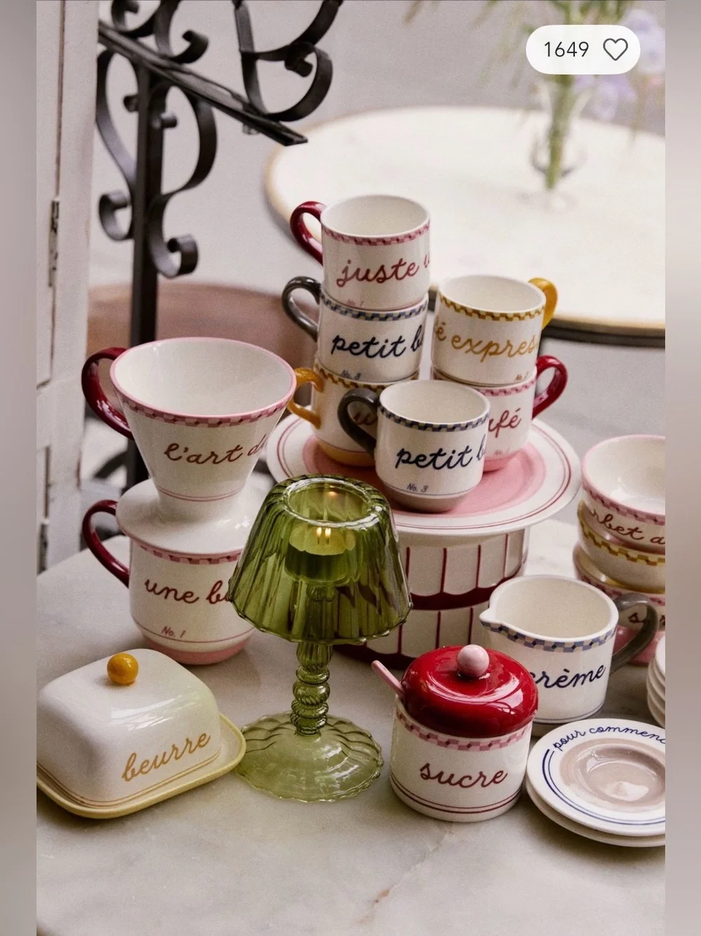 Anthropologie Café Violette Handpainted Stoneware Butter Dish, NIP